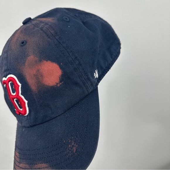 Boston Red Sox Custom Bleach Splatter Dad Hat Size XL - Picture 3 of 9